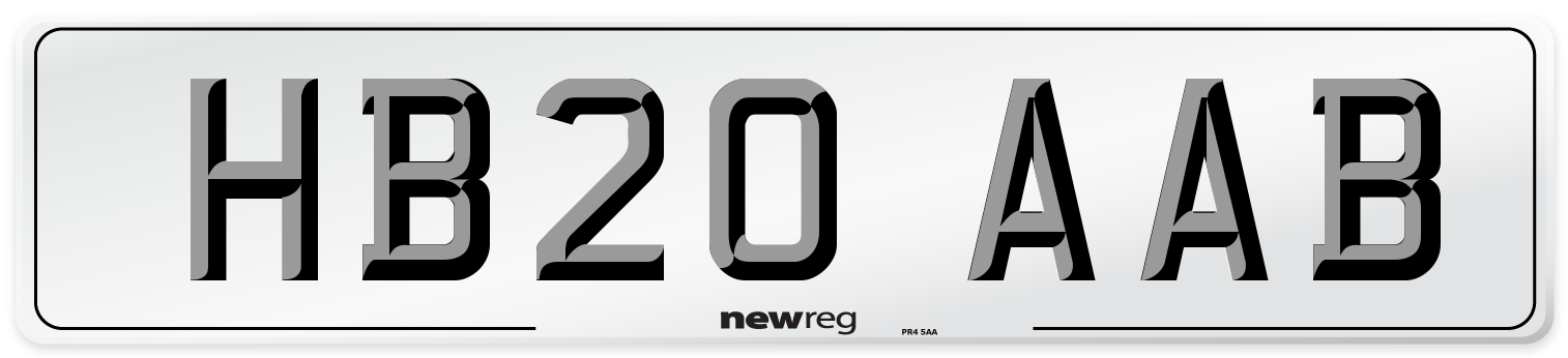 HB20 AAB Number Plate from New Reg